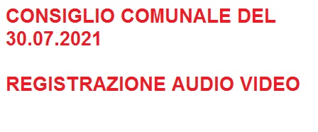 Audio video del consiglio comunale del 30.07.2021